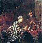 Jean Baptiste Simeon Chardin Famous Paintings - Lady Sealing a Letter